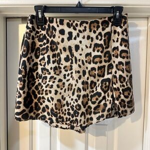 Leopard Print Skort - Brown/Black
